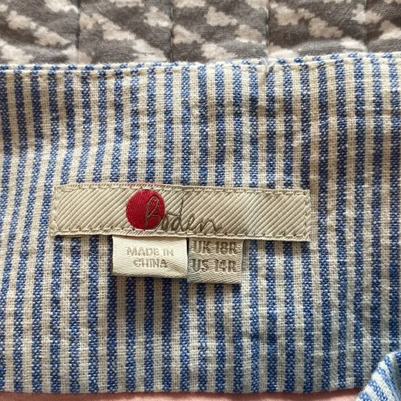 Boden Blue & White Striped Seeersucker Skirt 14 - Picture 7 of 11